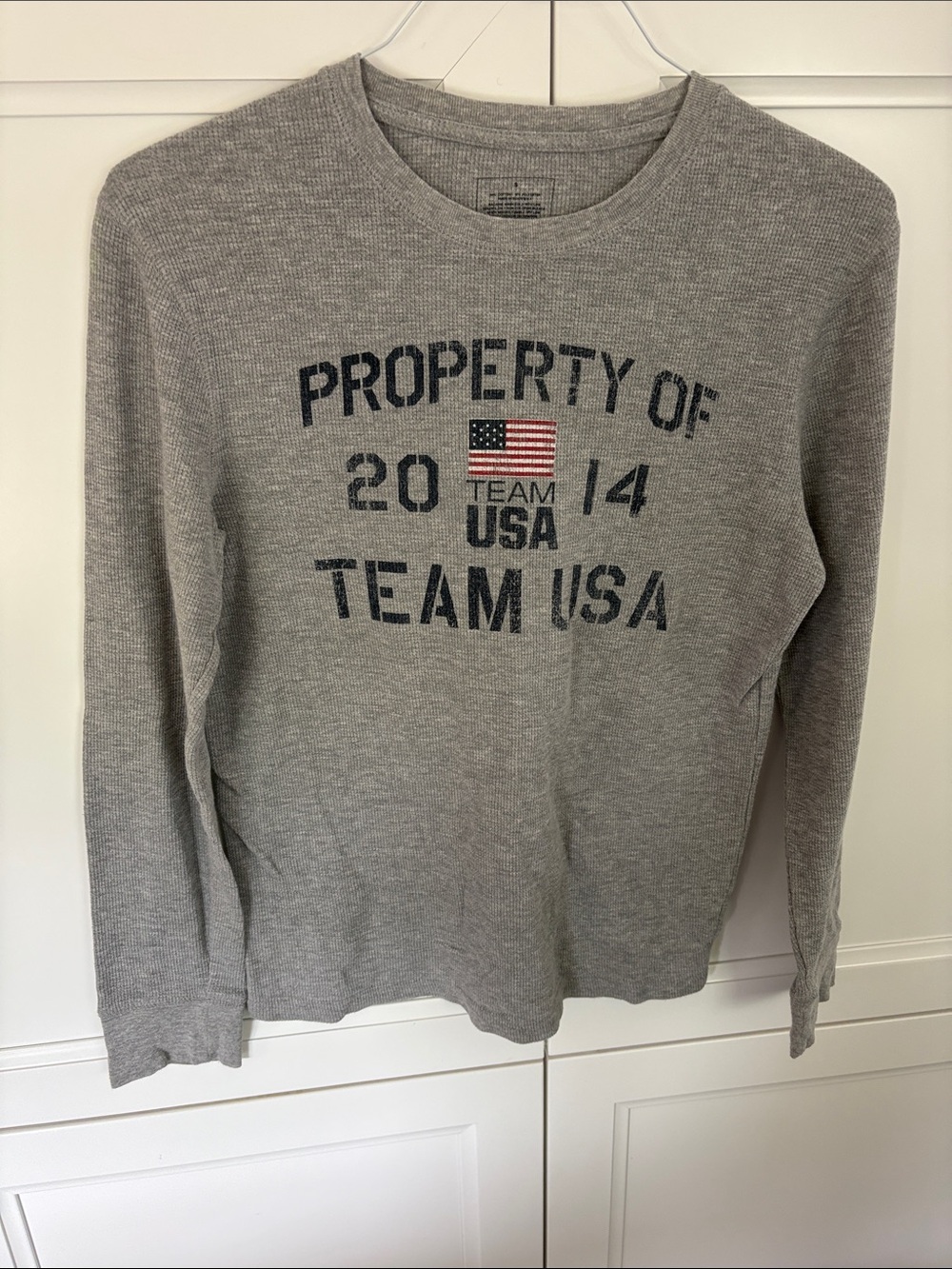 U.S. OPEN 🎾 Gray Long-Sleeve Waffle-Weave ‘Property of Team USA 2014’ 🇺🇸